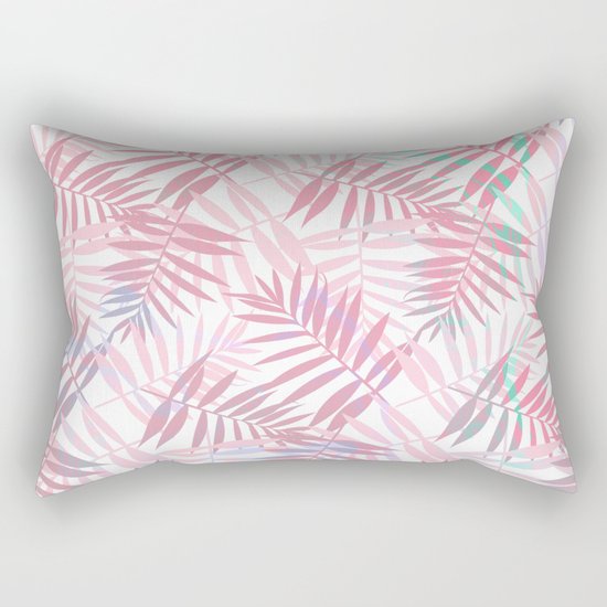 Pastel Color Palms Pattern Rectangular Pillow