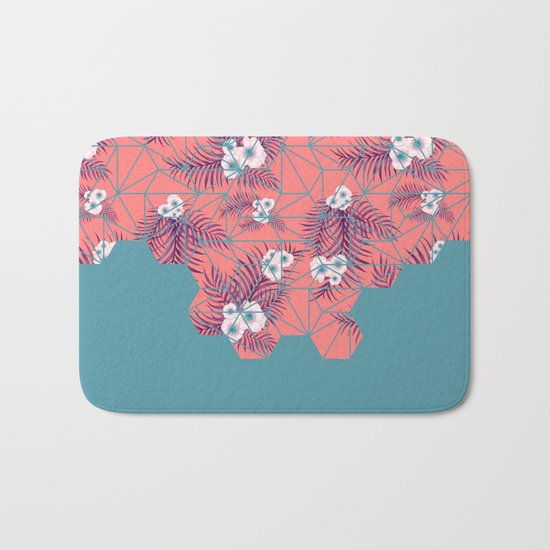 Tropical Fluo Tiles #society6 #decor #buyart Bath Mat
