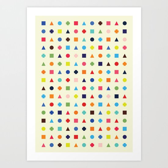Dot Triangle Square Plus Repeat Art Print