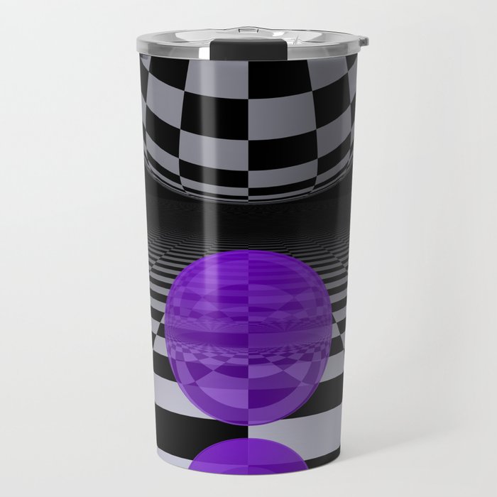 opart and violet spheres -02- Travel Mug