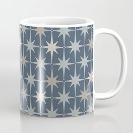 Midcentury Modern Atomic Starburst Pattern in Neutral Blue Gray Tones Mug