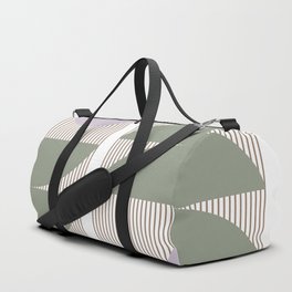 Lines and Shapes in Moss and Lilac Duffle Bag