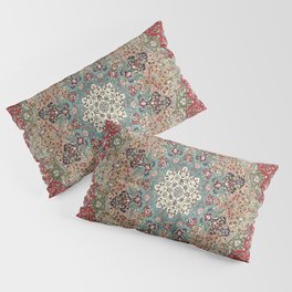 Antique Red Blue Black Persian Carpet Print Pillow Sham