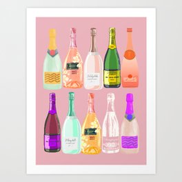 Champagne girl Art Print