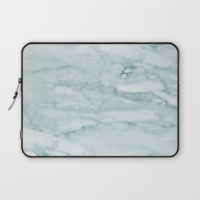 Marble Pale Teal Sea Green Marble Laptop Sleeve