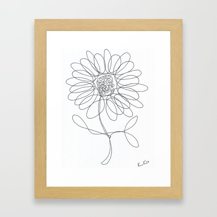 Daisy - White Framed Art Print