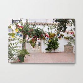 colorful patio Estepona Spain Metal Print