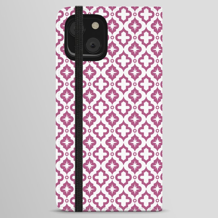 Magenta Ornamental Arabic Pattern iPhone Wallet Case