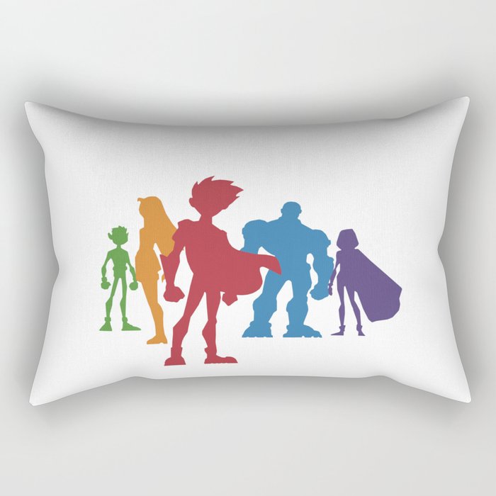 [ Teen Titans ] Robin, Starfire, Raven, Beast Boy and Cyborg Rectangular Pillow