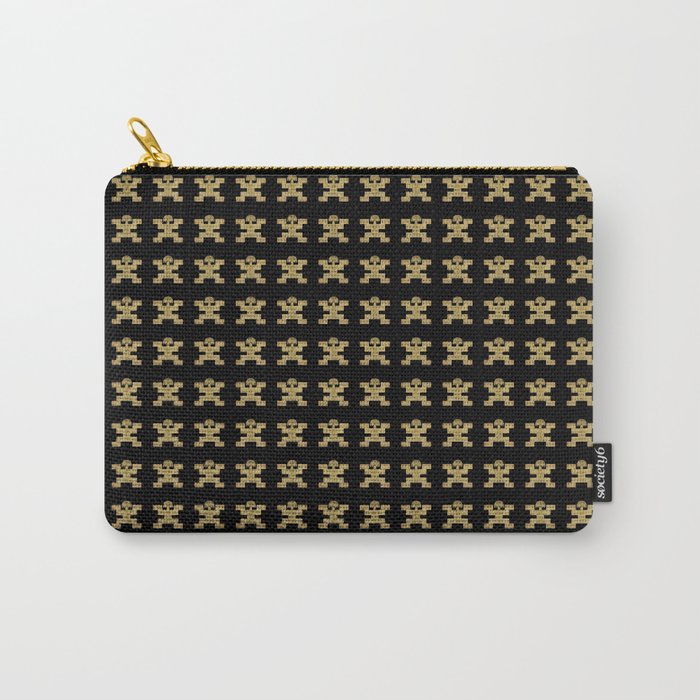 Digital Rendering of Pre-Columbian Pectoral Pattern in Gold Leaf on Black Carry-All Pouch