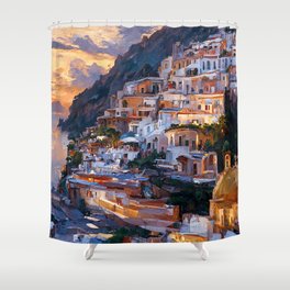 Panoramas of Italy, Positano Shower Curtain