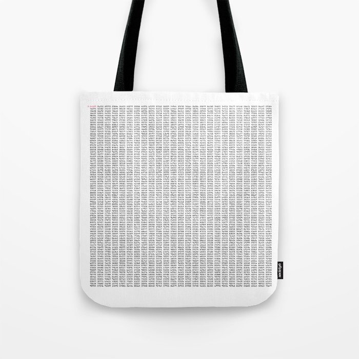 The Number Pi to 10000 digits Tote Bag