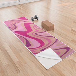 Pink fluid abstract liquid Yoga Towel