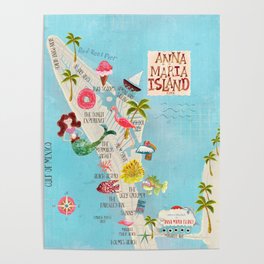Anna Maria Island Map Poster