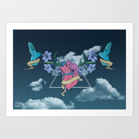 Heart In The Sky Art Print