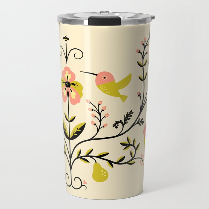 Hummingbirds and Pears Travel Mug