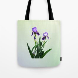 Two Purple Irises Tote Bag