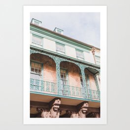 Mint & Pink - Charleston Buildings Photography Art Print