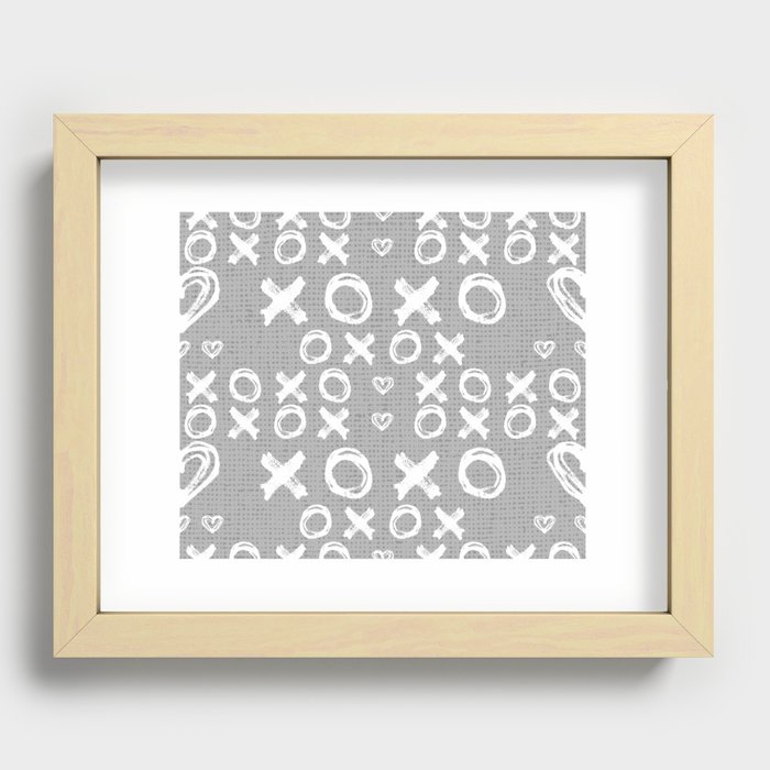 XOXO in Gray Recessed Framed Print