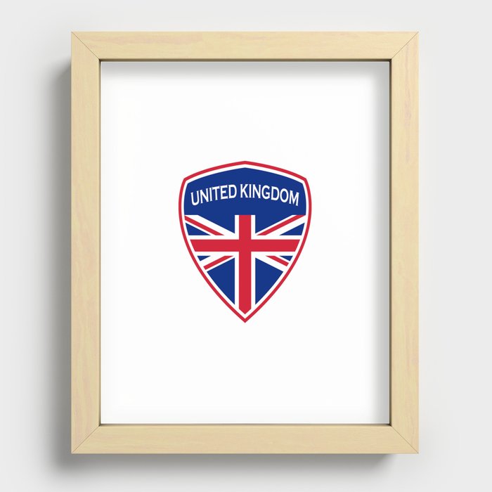 Great Britain coat of arms flags design Recessed Framed Print