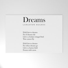 Dreams - Langston Hughes Poem - Literature - Typography 2 Welcome Mat