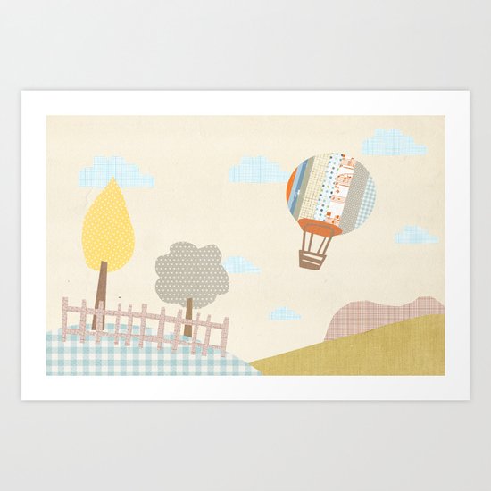 baloon collage Art Print