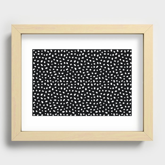 Black And White Point Seamless Pattern Recessed Framed Print