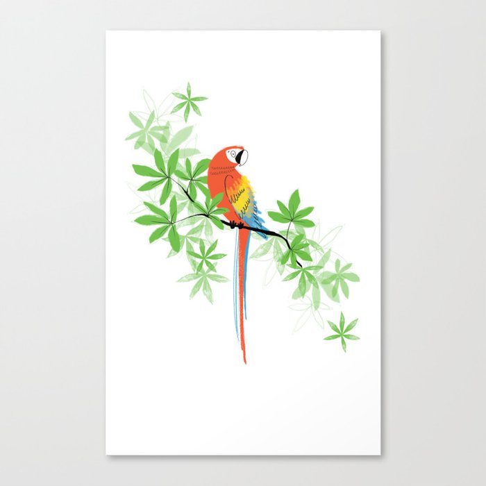 Tropical Parrot Summer Canvas Print