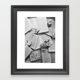 Books and Flowers | Mind and Heart | Valentine's day Framed Art Print