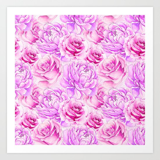 Watercolor Roses Art Print