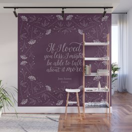 Purple Floral Love Quote  Emma Jane Austen Wall Mural