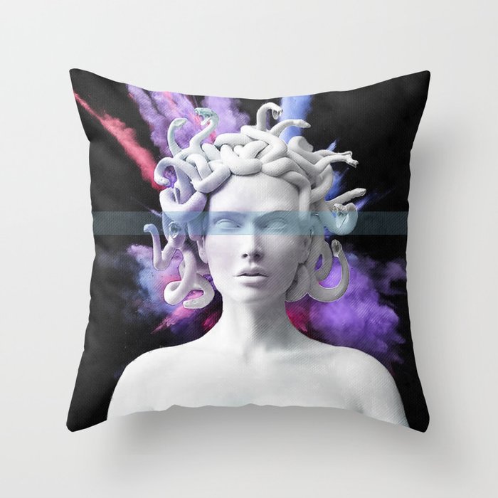 Medusa color blast  Throw Pillow