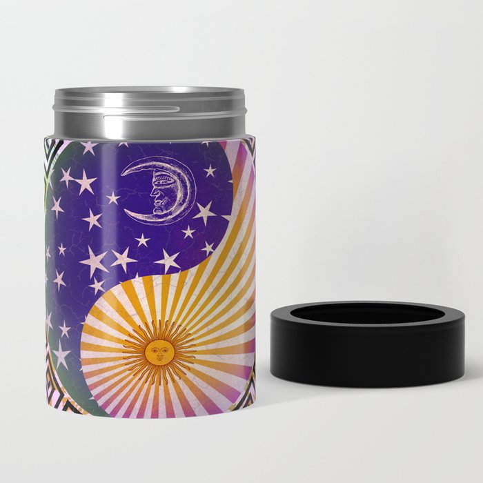 Vintage Sun Moon Stars Yin Yang Can Cooler By Inspiredimages