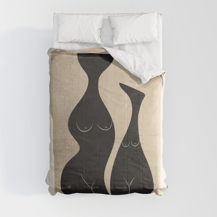 Modern Abstract Woman Body Vases 15 Comforter