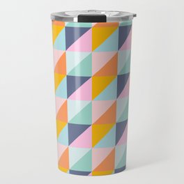 Color Block Triangle Pattern in Bright Pastels Travel Mug