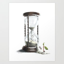 Plum Orchard Hourglass Art Print