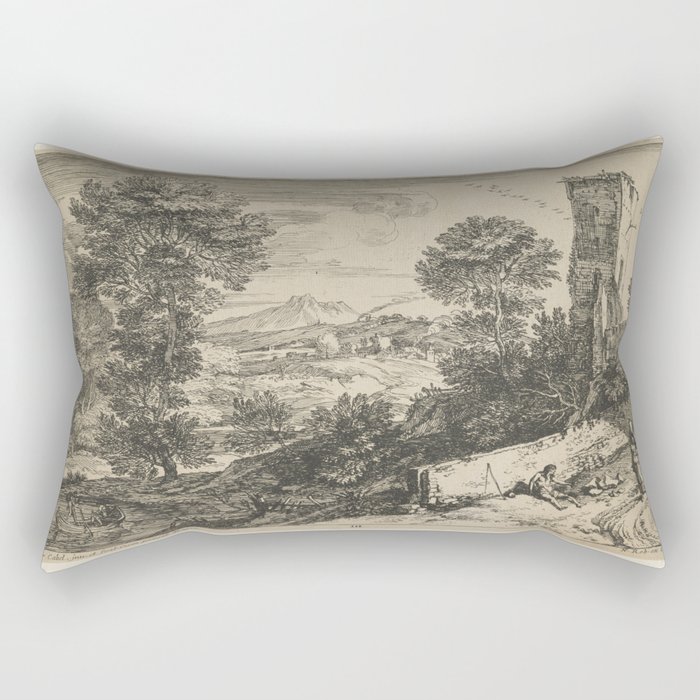 landscape by Adriaen van der Cabel Rectangular Pillow