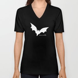 nocturnazine: Bat White Logo V Neck T Shirt