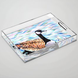 Irinart: Canada goose in cubism Acrylic Tray