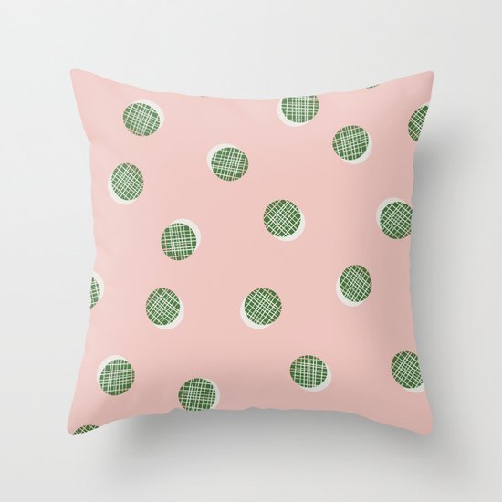 Mixed Dots - in Peach Throw Pillow