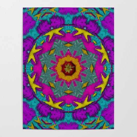 Download Fern Mandala In Strawberry Decorative Style Poster By Pepitaselles Society6