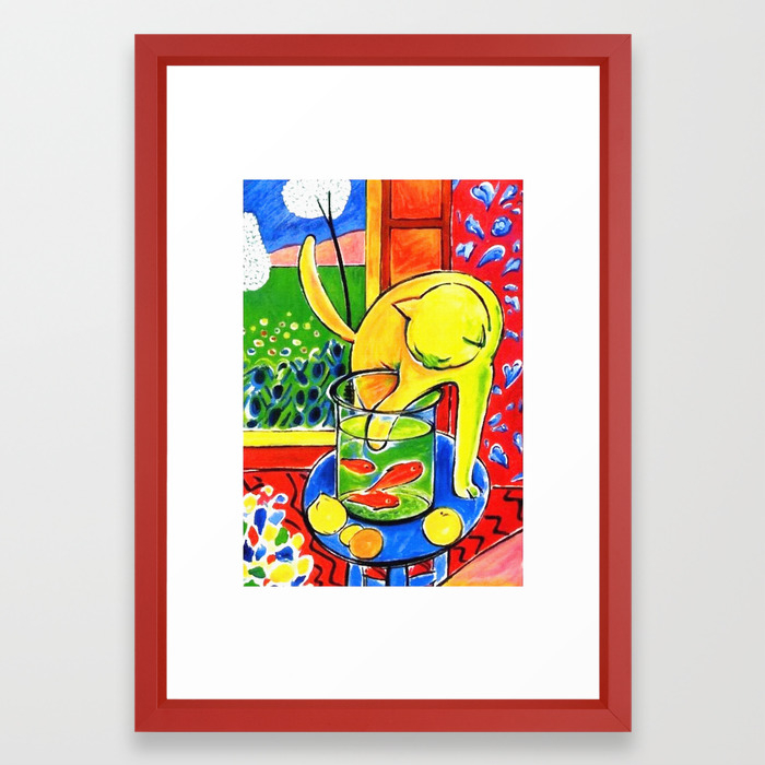 Henri Matisse Le Chat Aux Poissons Rouges 1914 The Cat With Red Fishes Artwork Framed Art Print By Cloth O Rama Society6