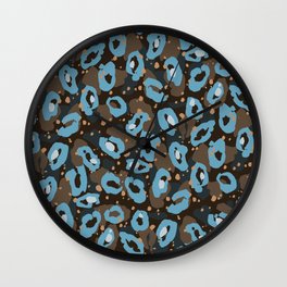 Blue Leopard  Wall Clock