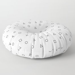 gaming pattern - gamer design - playstation controller symbols Floor Pillow | Pattern, Play, Playstation, Gamer, Graphicdesign, Black And White, Illustration, Fun, Videogames, Playful 