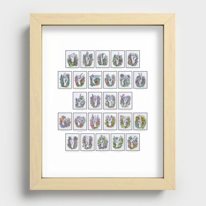 Sign Language Alphabet Art Recessed Framed Print