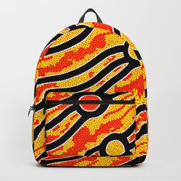 Authentic Aboriginal Art - Bush Fires Backpack