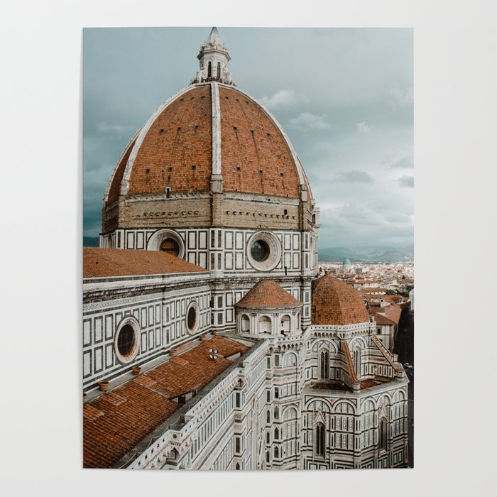 Firenze, Photogra in by Santa Church Maria in Maximebeerkens | | Italy Society6 black/white & Colorful Tuscany The Florence, del Fiore Poster Duomo | cathedral -