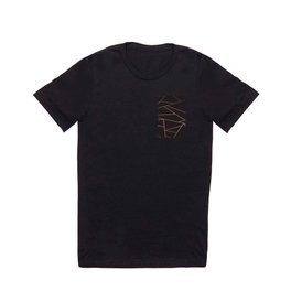 Modern Mosaic Rosewood Mixed Lines on Black background Pattern T Shirt | Brown, Black, Lines, Rosybrown, Graphicdesign, Mosaic, Modern, Mixed, Luxury, Rosy 