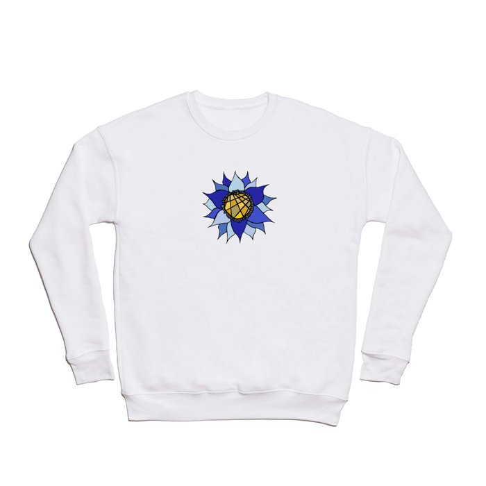 Blue Abstract Flower Crewneck Sweatshirt