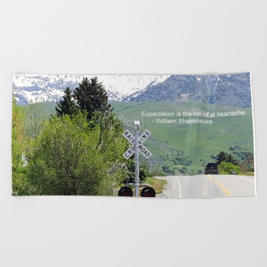 Shakespeare Expectation Quote Beach Towel